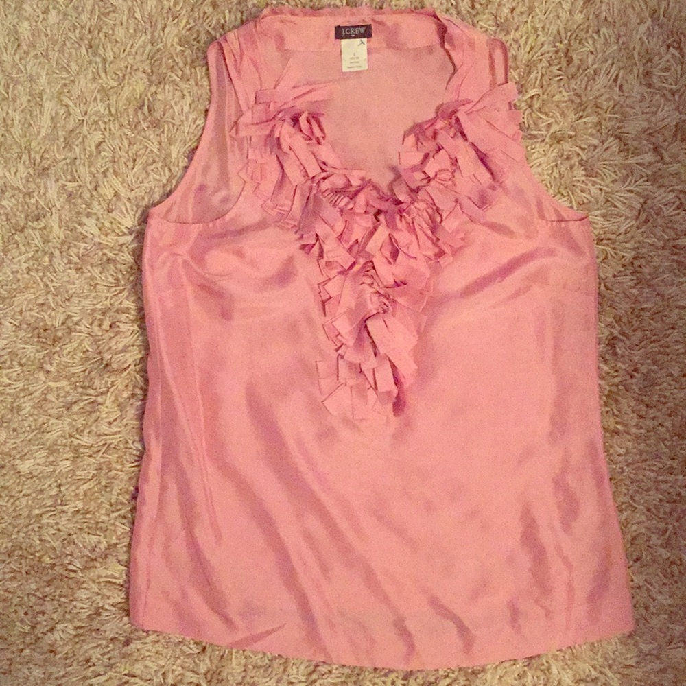Jcrew ruffled sleeveless shirt